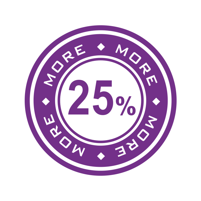 25% More